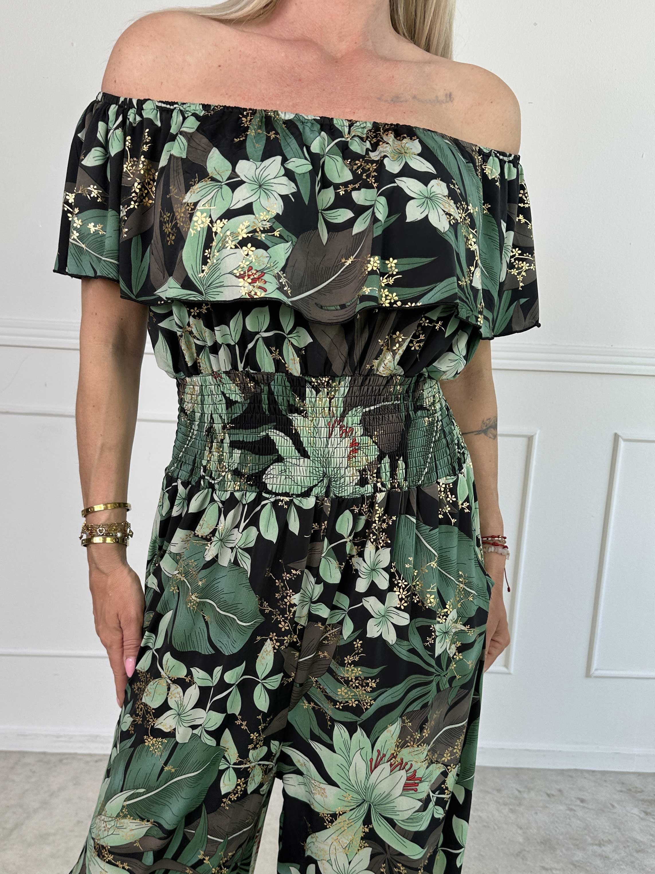 Pams Frill Jumpsuit - Elastisk buksedragt med smock og flæse